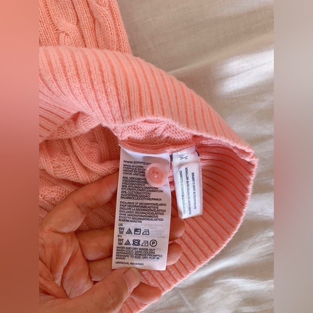 Tommy Hilfiger Women Long Sleeve pink color Turtle‎ Mock Neck Pullover Sweater M - Picture 5 of 8